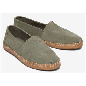 TOMS Alpargata Leather Wrap Gray Suede Slip-On Shoe Women's 9